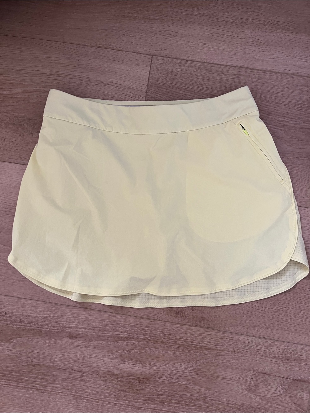 Outdoor Voices Light Yellow Athletic Skort with Side Zip Pocket